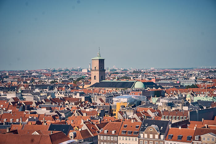 Blick auf Vor Frue Kirke Christiansborg Slot Kopenhagen