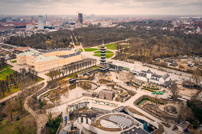 Luftaufnahme Zoo Kopenhagen Schloss Frederiksberg