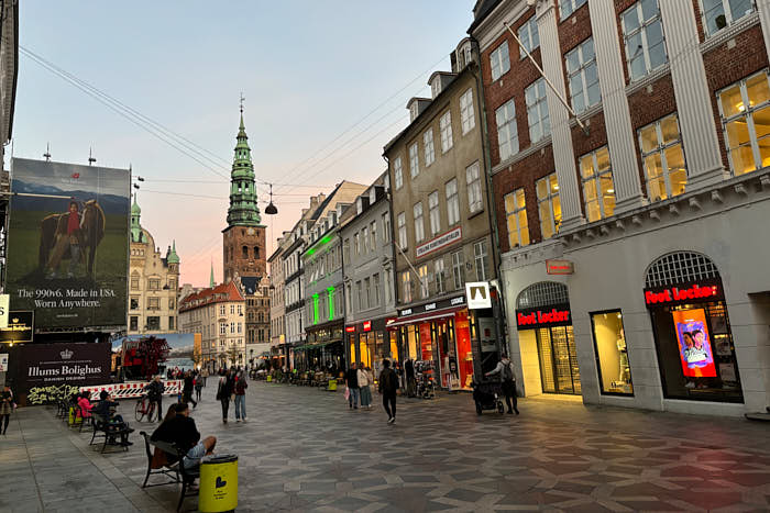 Strøget Kopenhagen am Abend